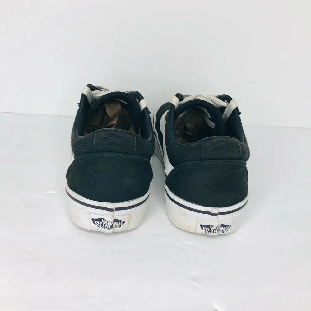 Vans off the wall low top canvas skate shoes black white women’s size 6.5 - Picture 4 of 8
